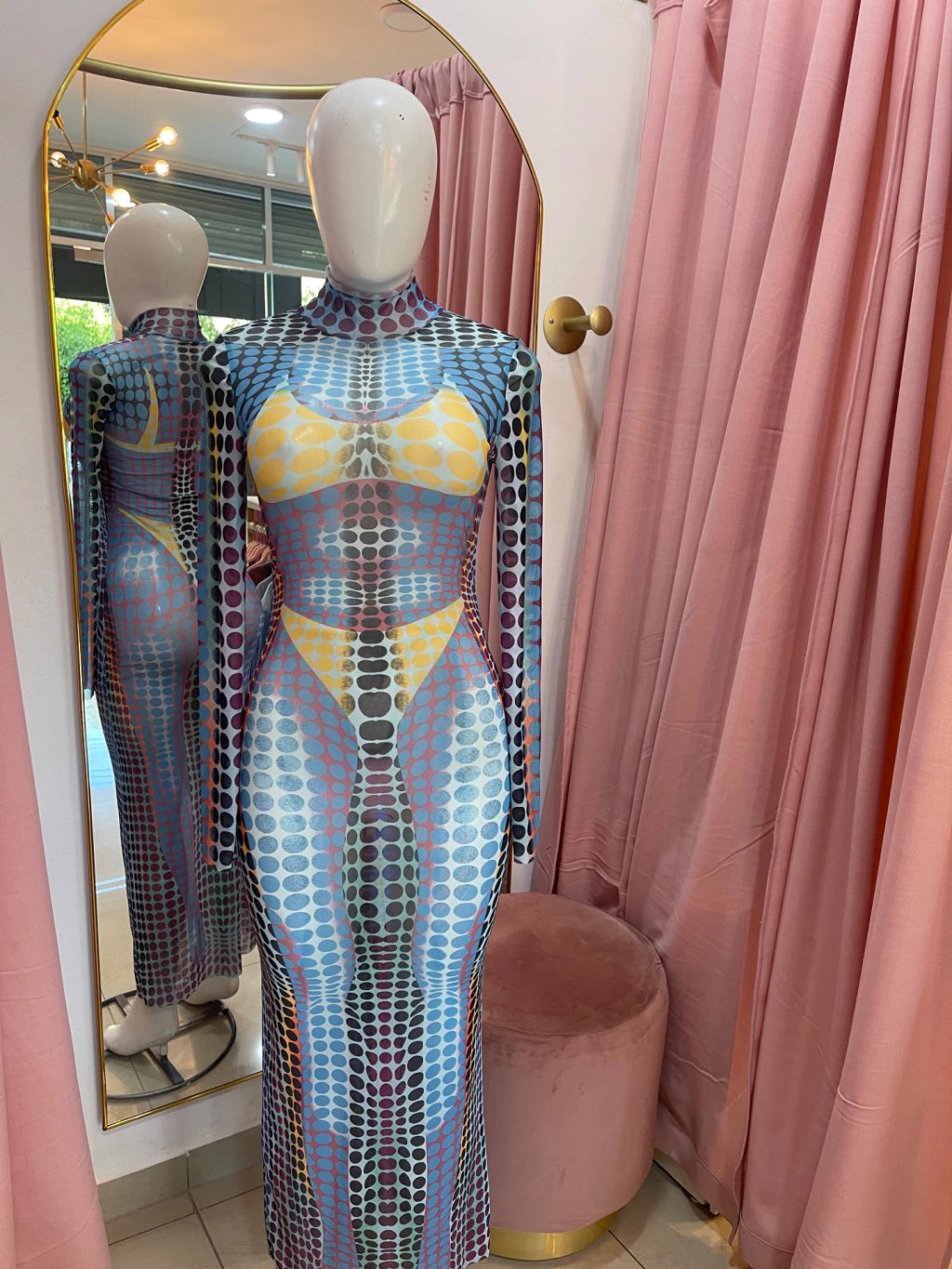 VESTIDO MESH BOLEADO