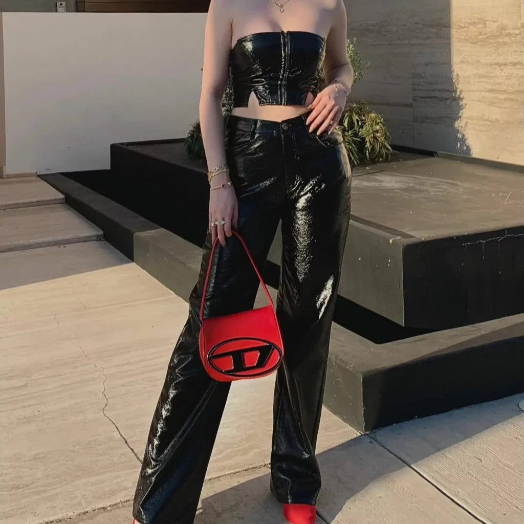 CONJUNTO TOP + PANTALON CORRUGADO