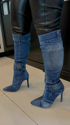 BOTA DENIM JEANS CON BOLSAS