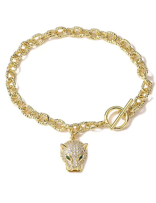 PULSERA LEOPARDO DORADO