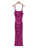 VESTIDO LARGO DREPEADO PEGADO BUGAMBILIA
