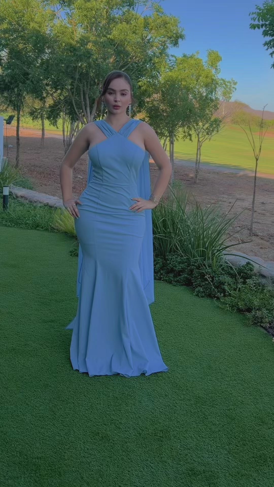 VESTIDO MAXI NAVILA BABY BLUE