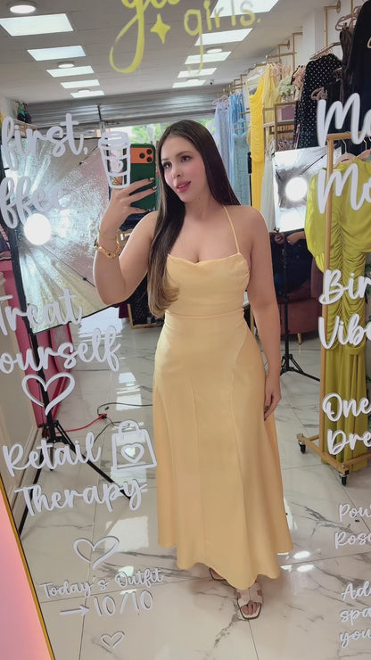 VESTIDO ZAFIELLE LIGHT YELLOW MAXI