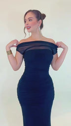VESTIDO MAXI MARLENE AZUL MARINO