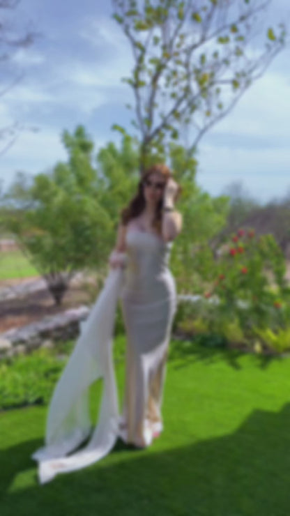 VESTIDO MAXI HARMONIE CHAMPAGNE