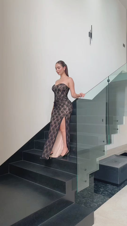 VESTIDO DOLCE NEGRO ENCAJE