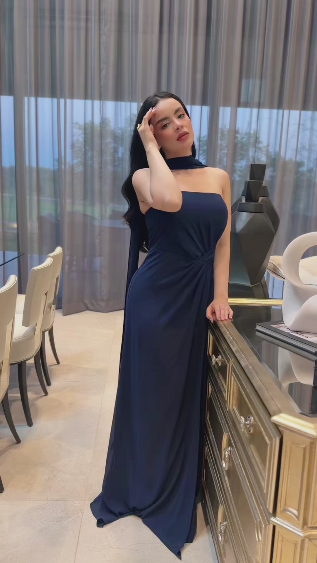 VESTIDO MAXI KATALINA AZUL MARINO