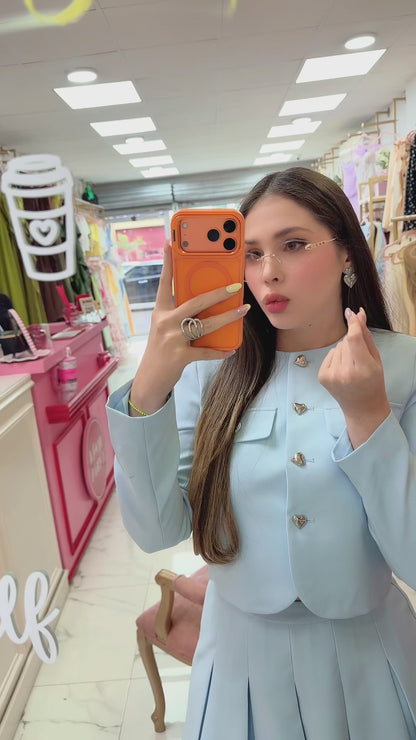 SET EVELISSE BABY BLUE CHAQUETA + FALDA