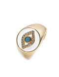 ANILLO CIRCULO BLANCO CON OJITO INTERIOR
