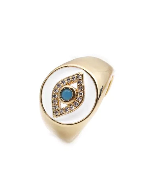 ANILLO CIRCULO BLANCO CON OJITO INTERIOR