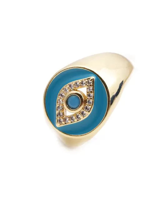 ANILLO CIRCULO AZUL REY CON OJITO INTERIOR