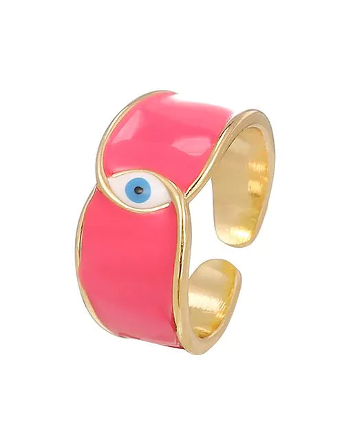 ANILLO OJO ENTRELAZADO ROSA NEON